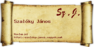 Szalóky János névjegykártya