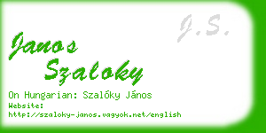 janos szaloky business card